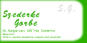 szederke gorbe business card